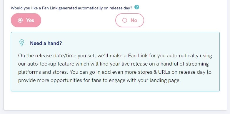Pre-save to Fan Link conversion