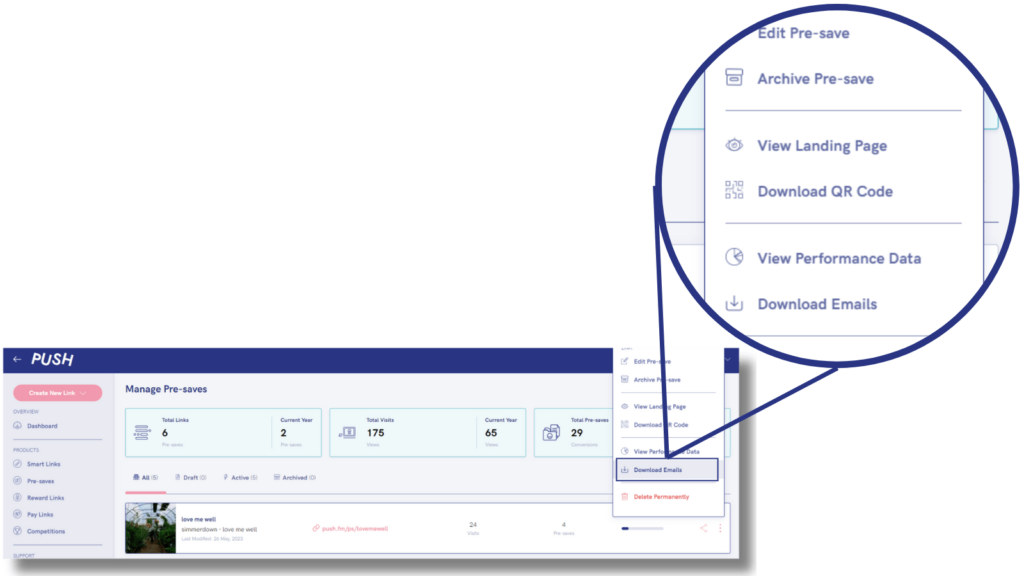 Email downloads