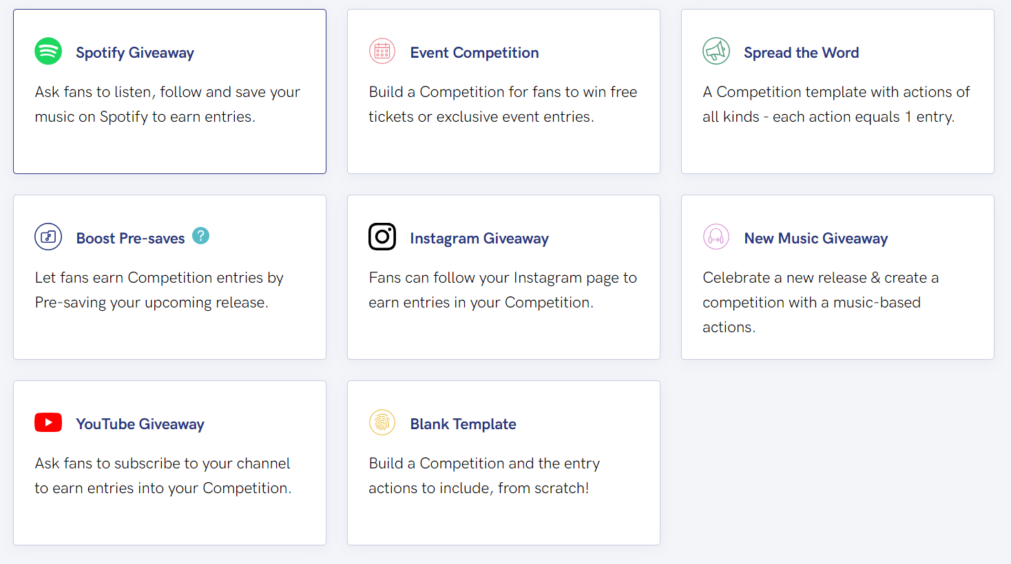 What actions can I offer in Competitions? – PUSH Support Hub